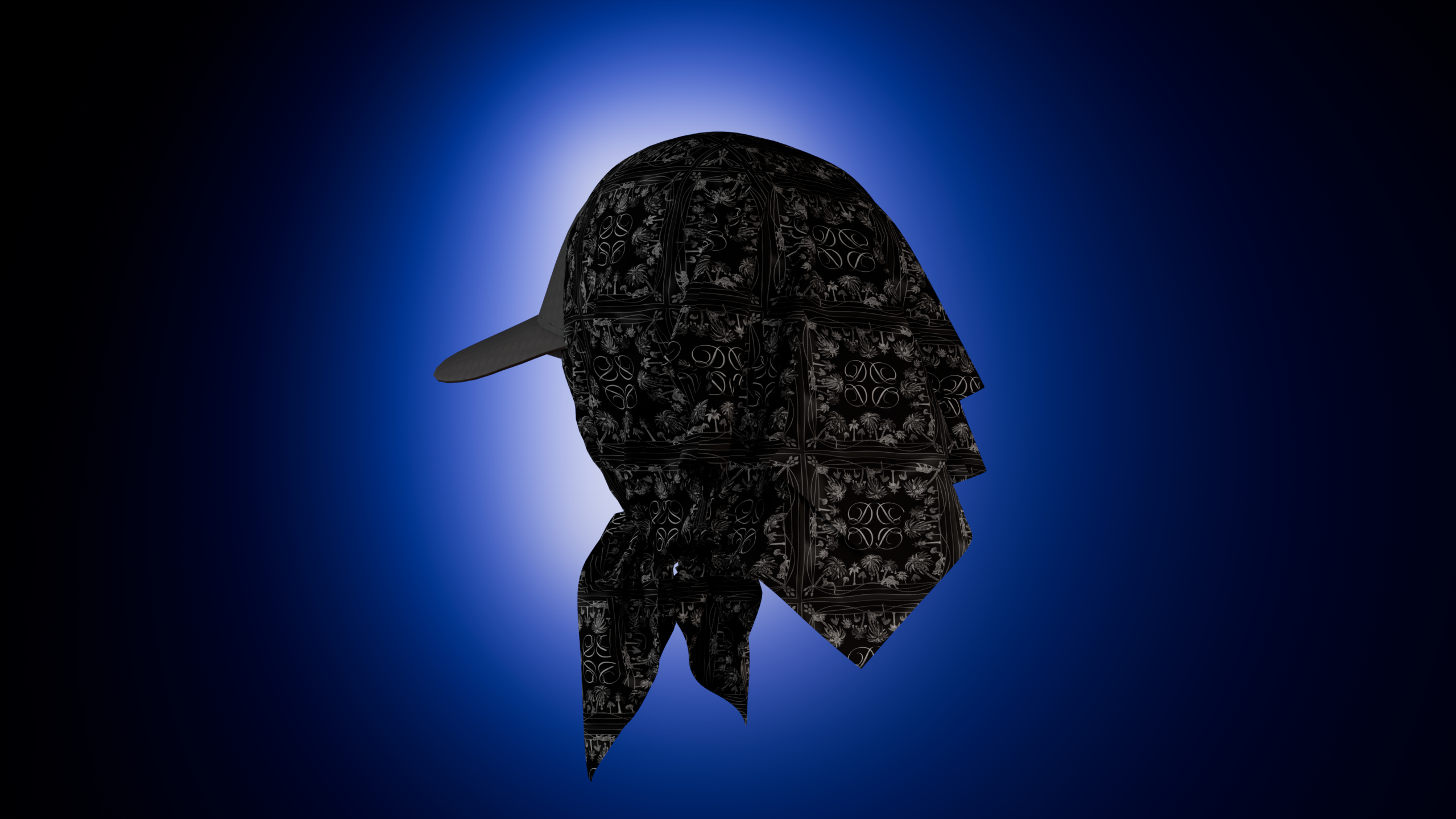 Render 3d gorra con pañuelo para @deia.music de Joan Gilabert – Creative Studio Valencia